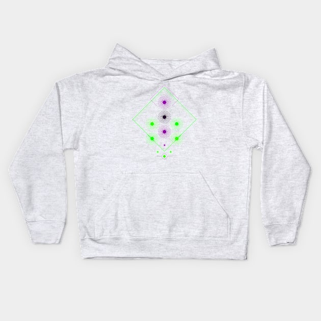 Flower Pattern abstract geometric green Kids Hoodie by carolsalazar